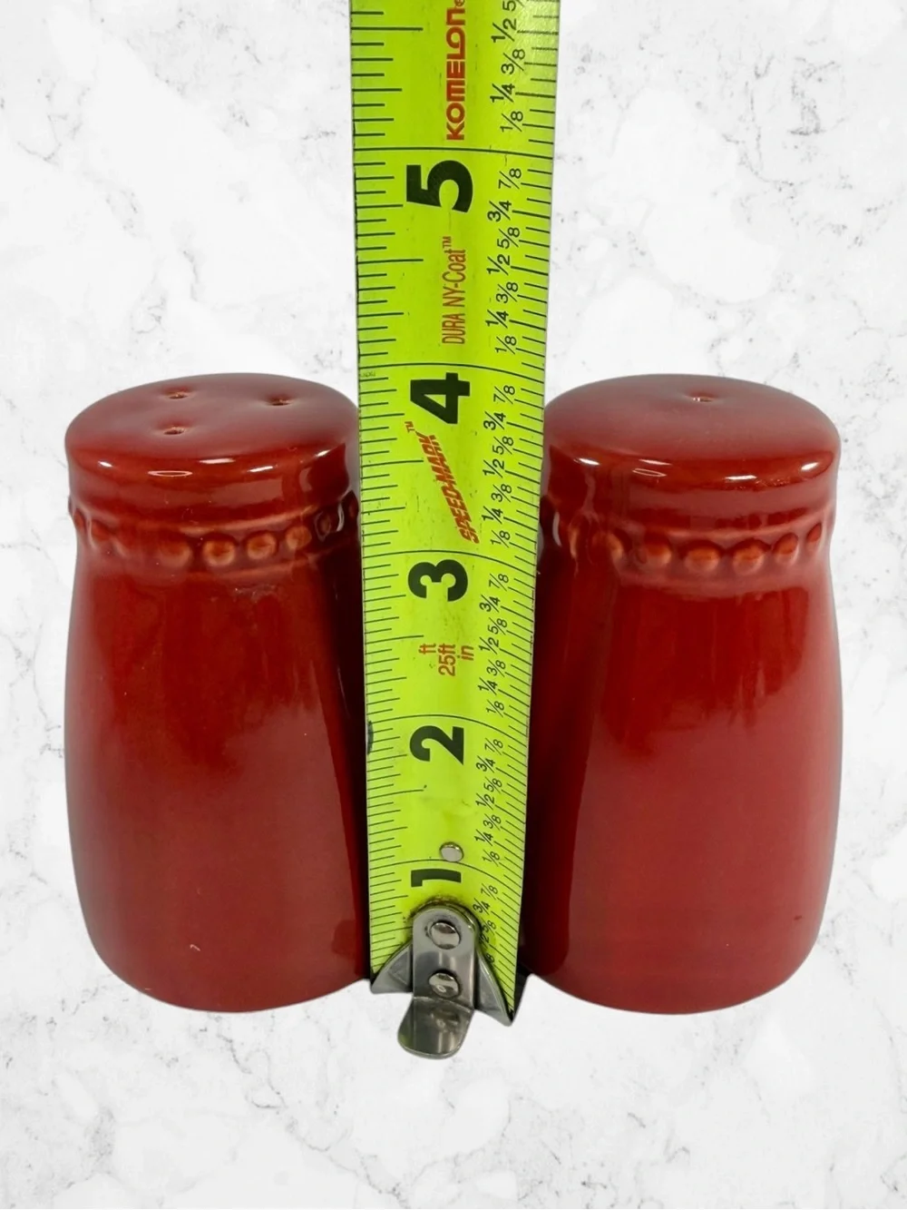 Vintage Pier 1 Spice Route Collection Paprika Color Salt Pepper Set Red New Cork